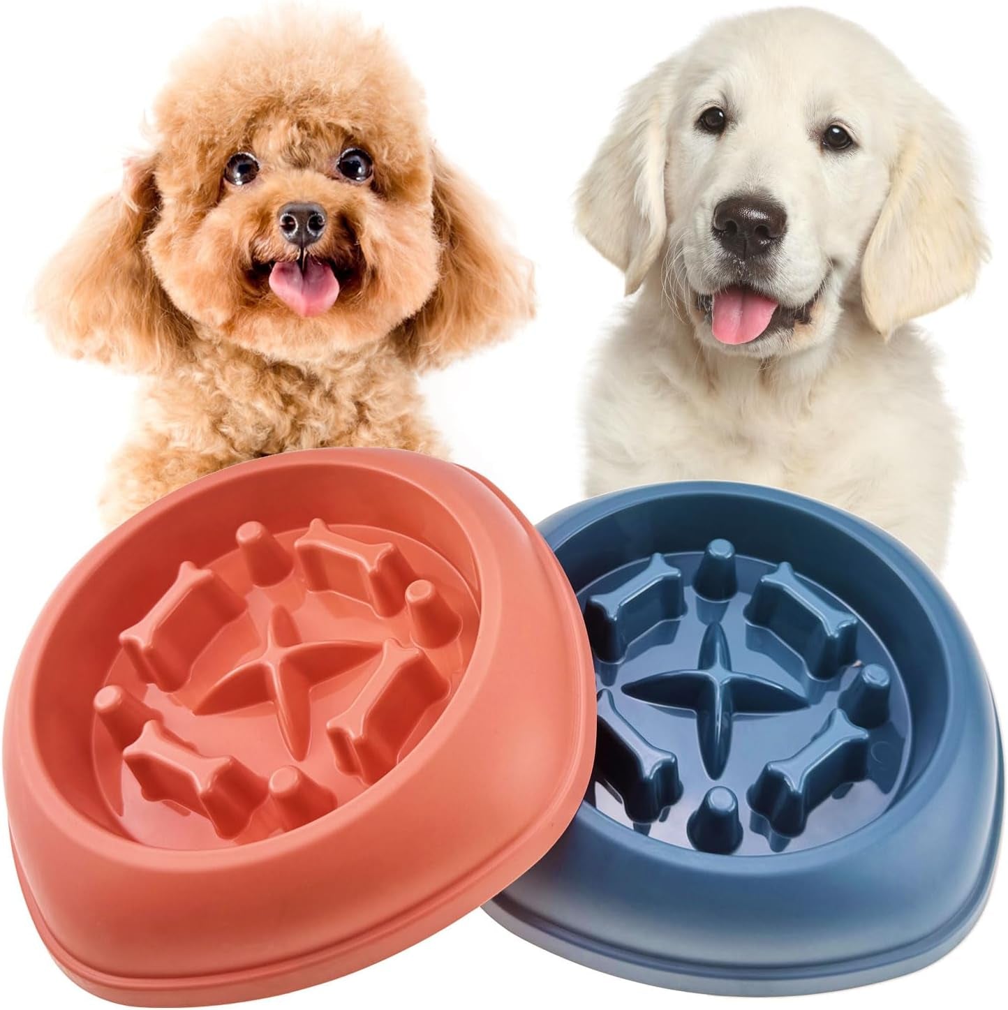 Slow Feeder Dog Bowl anti Gulping Healthy Eating Interactive Bloat Stop Fun Alternative Non Slip Dog Slow Food Feeding Pet Bowl Slow Eating Healthy Design for Small Medium Size Dogs