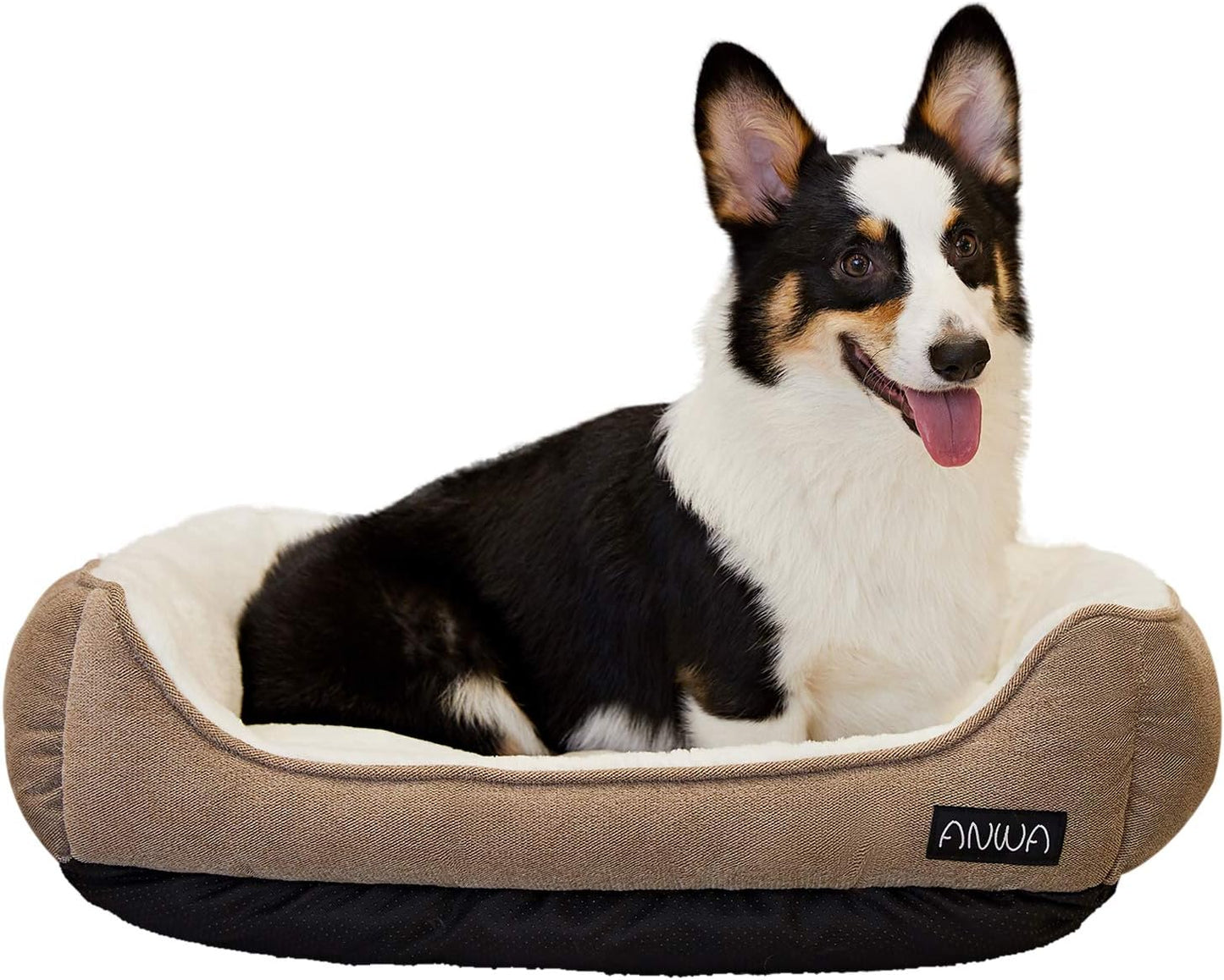 Durable Dog Bed Machine Washable Medium Dog Bed Square, Comfortable Puppy Dog Bed Medium