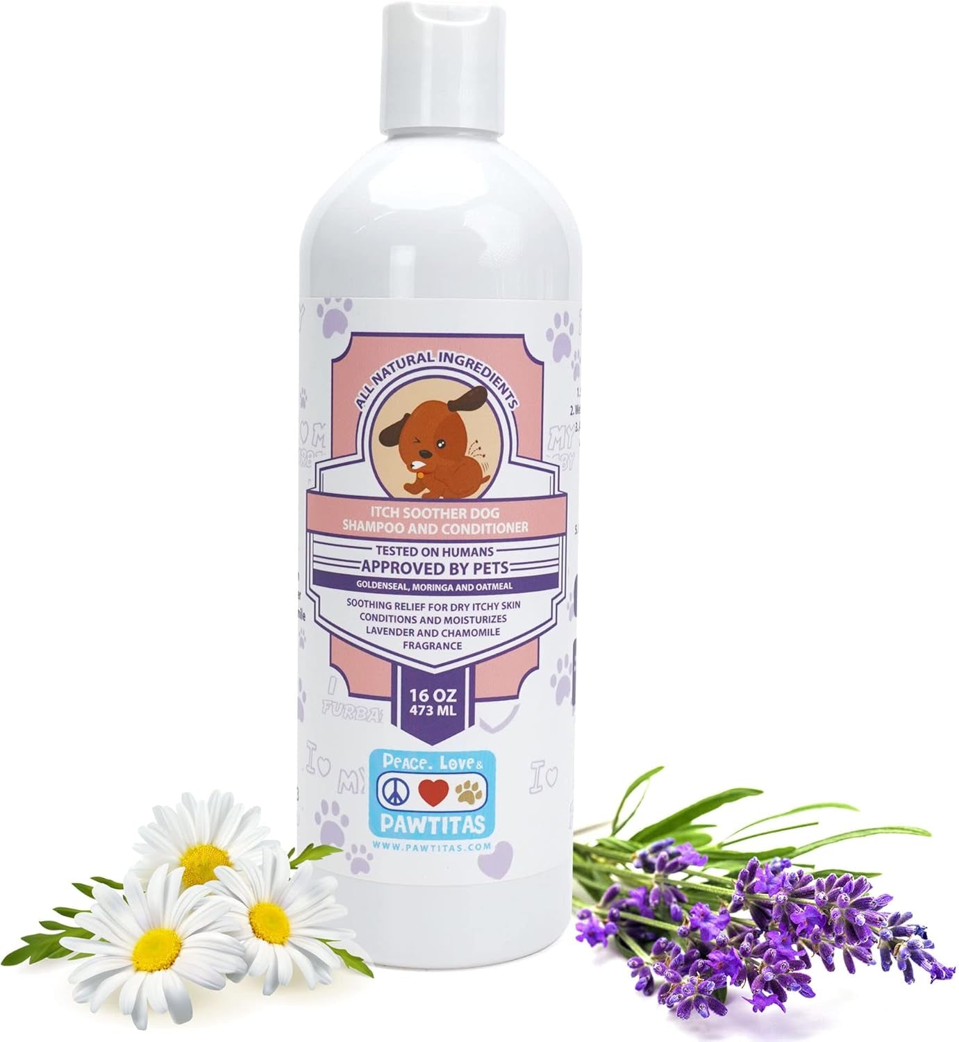 Dog Shampoo and Conditioner All Natural and Hypoallergenic Shampoo for Puppy Made with Certified Organic Natural Herbs Dog Conditioner 16 Oz Dog Shampoo Lavender Chamomile & Goldenseal