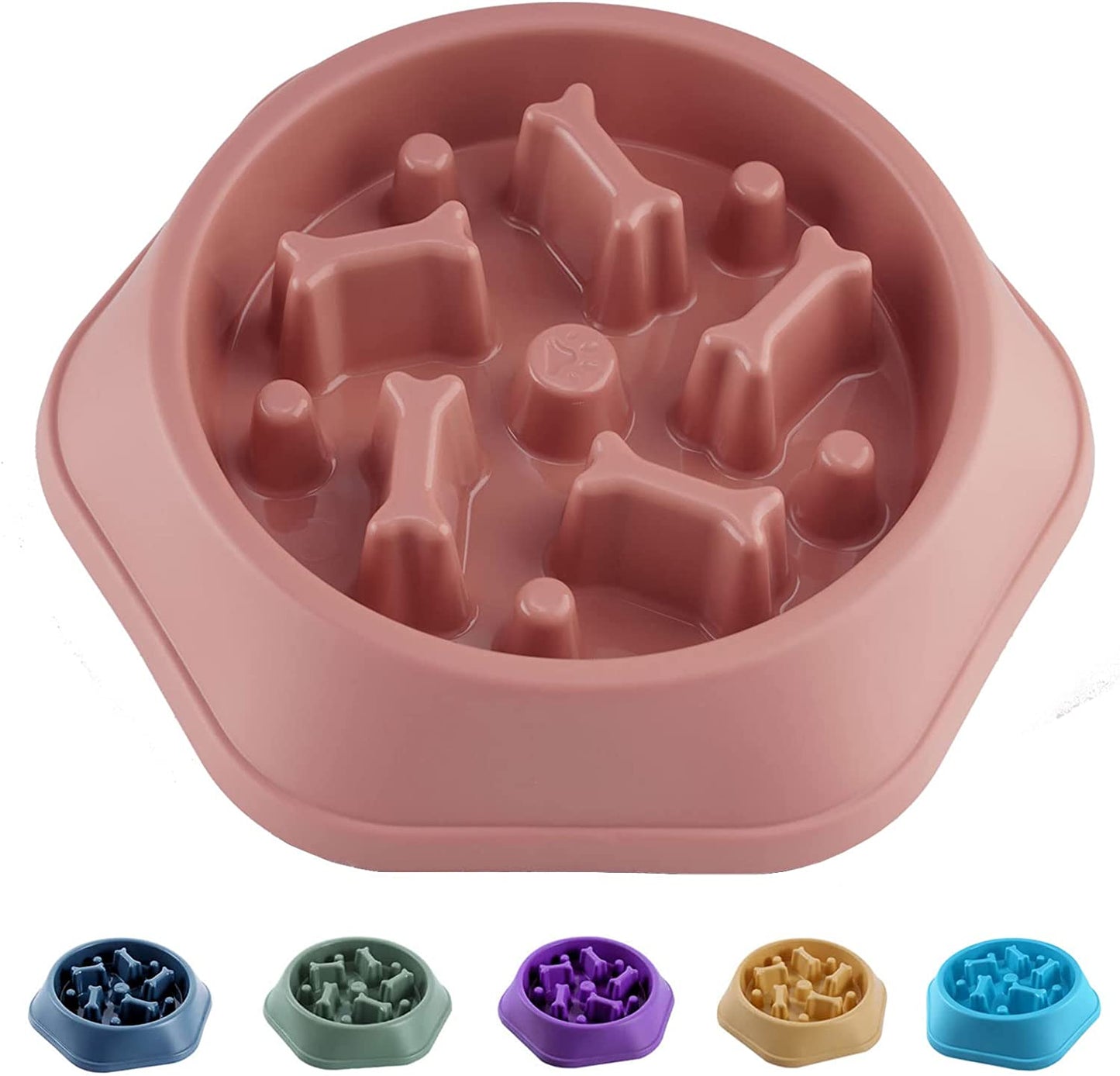 Slow Feeder Dog Bowl anti Gulping Healthy Eating Interactive Bloat Stop Fun Alternative Non Slip Dog Slow Food Feeding Pet Bowl Slow Eating Healthy Design for Small Medium Size Dogs