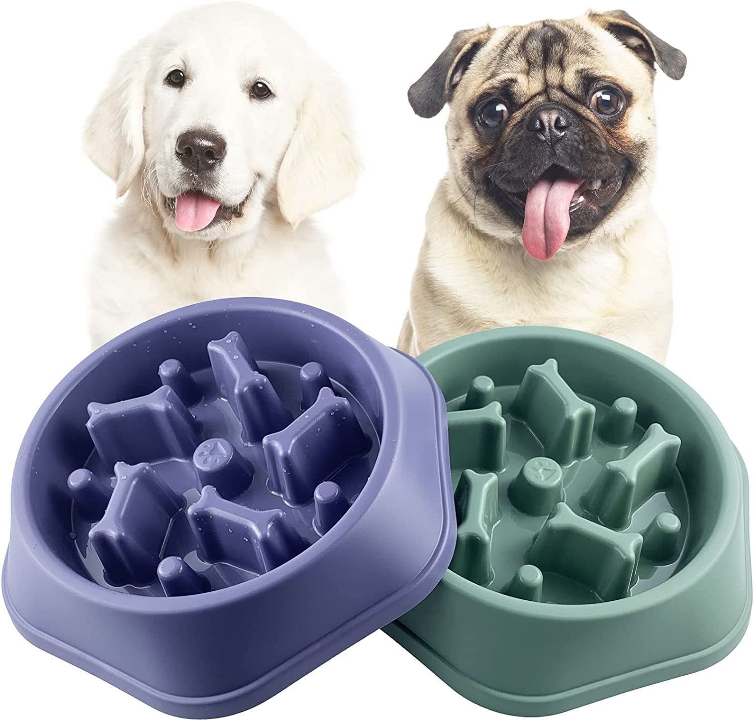 Slow Feeder Dog Bowl anti Gulping Healthy Eating Interactive Bloat Stop Fun Alternative Non Slip Dog Slow Food Feeding Pet Bowl Slow Eating Healthy Design for Small Medium Size Dogs