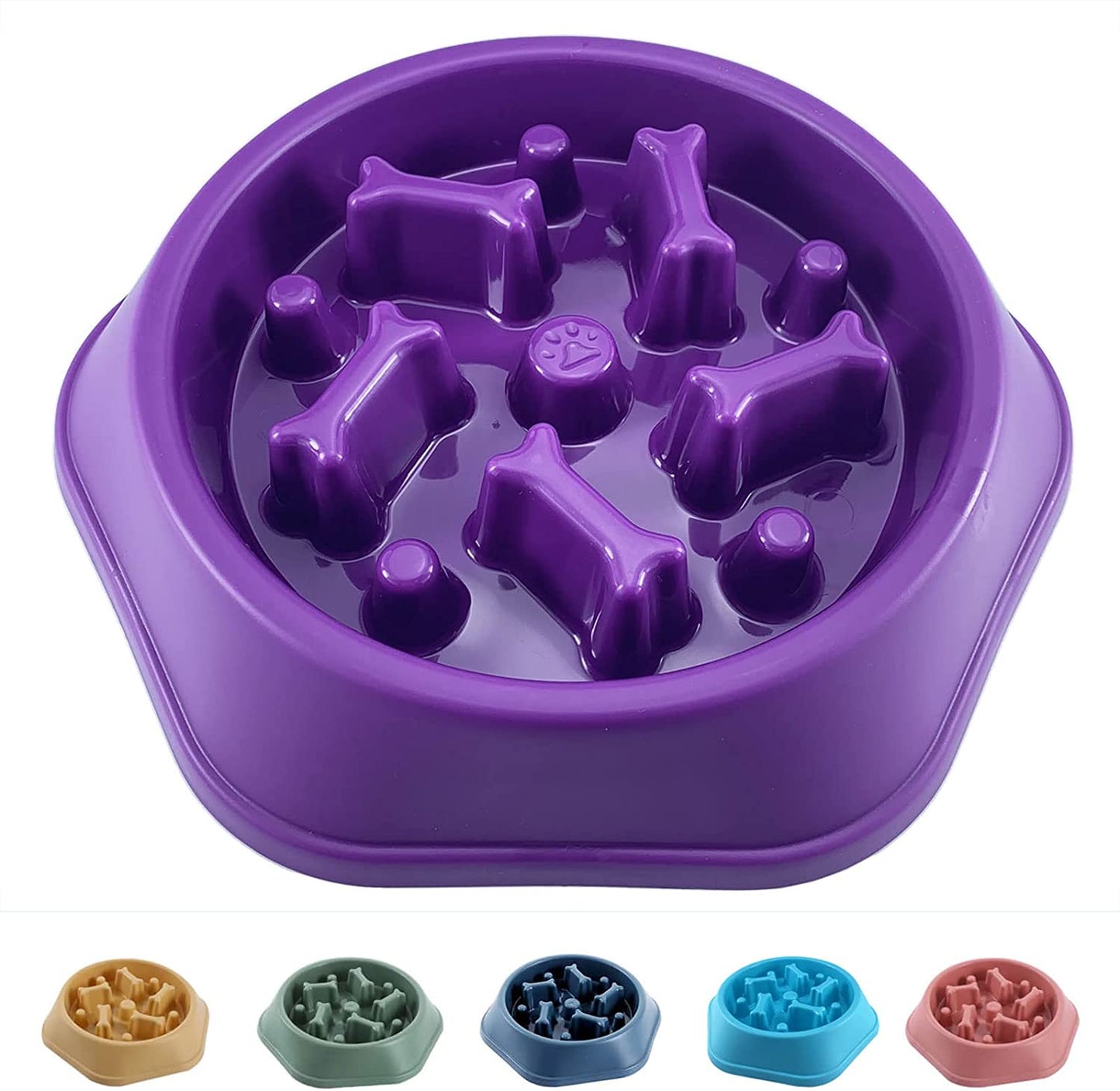 Slow Feeder Dog Bowl anti Gulping Healthy Eating Interactive Bloat Stop Fun Alternative Non Slip Dog Slow Food Feeding Pet Bowl Slow Eating Healthy Design for Small Medium Size Dogs